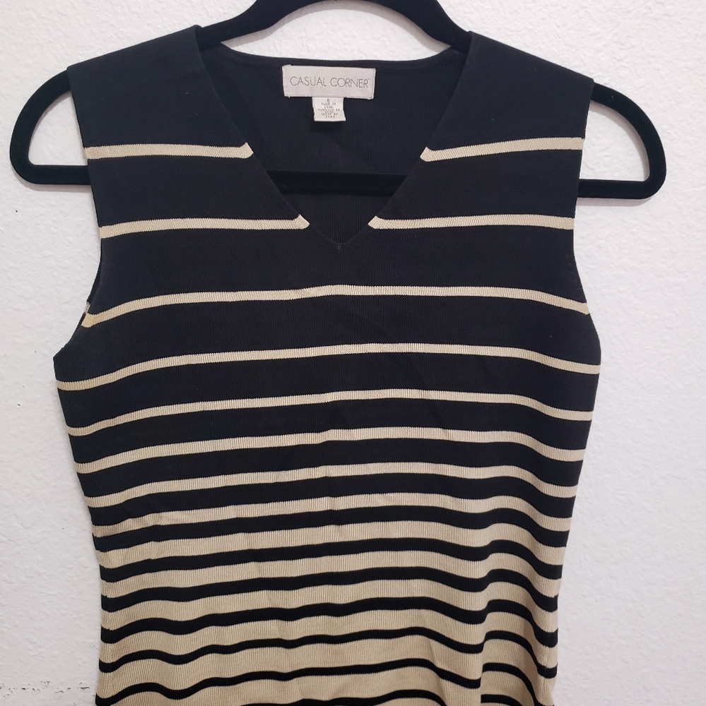 Casual Corner Womens striped vest size Small